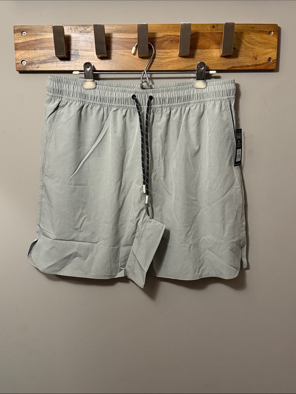 LEGENDS - Light Gray Athletic Drawstring Shorts 7 inch inseam